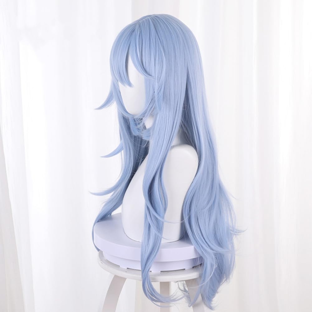Eileen Neon Genesis Evangelion Rei Ayanami Wig, Disguise Wig for School Festivals [Includes Net]