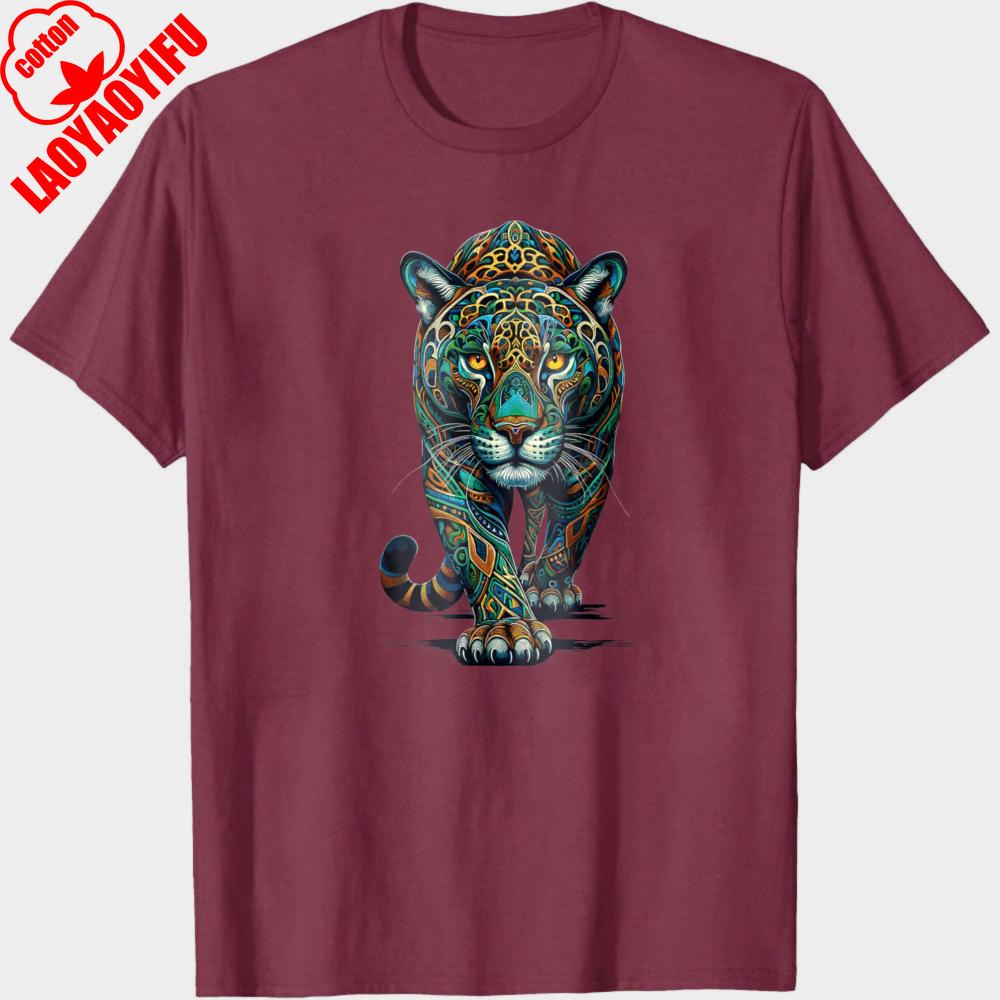 Colorful Leopard Animal Print Summer Casual Men TShirt Cotton Slim Fit Fashion Aesthetic Gift for Him Wild Nature Design Tops