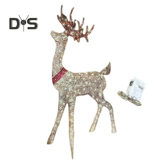 Christmas Lighted Reindeer Decorations Glowing Plastic Deer Ornaments with LED Lights for Indoor Outdoor Holiday Display