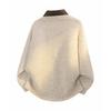 VUUG Japanese-Style Casual Color-Block Knit Polo Sweater