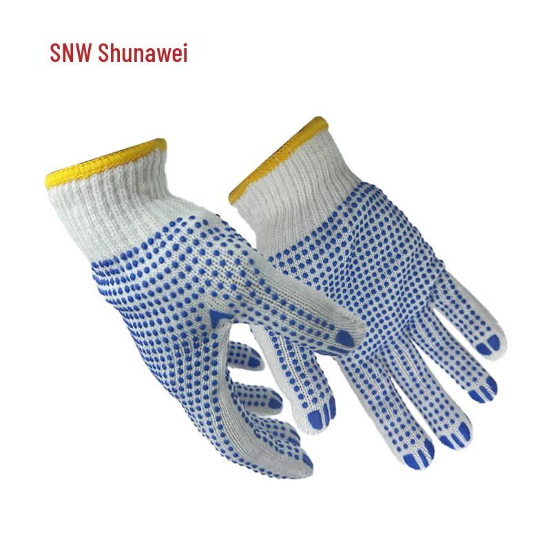 SNWFH SNW6063 Double-Sided Dotted Anti-Slip Cotton Work Gloves One Size