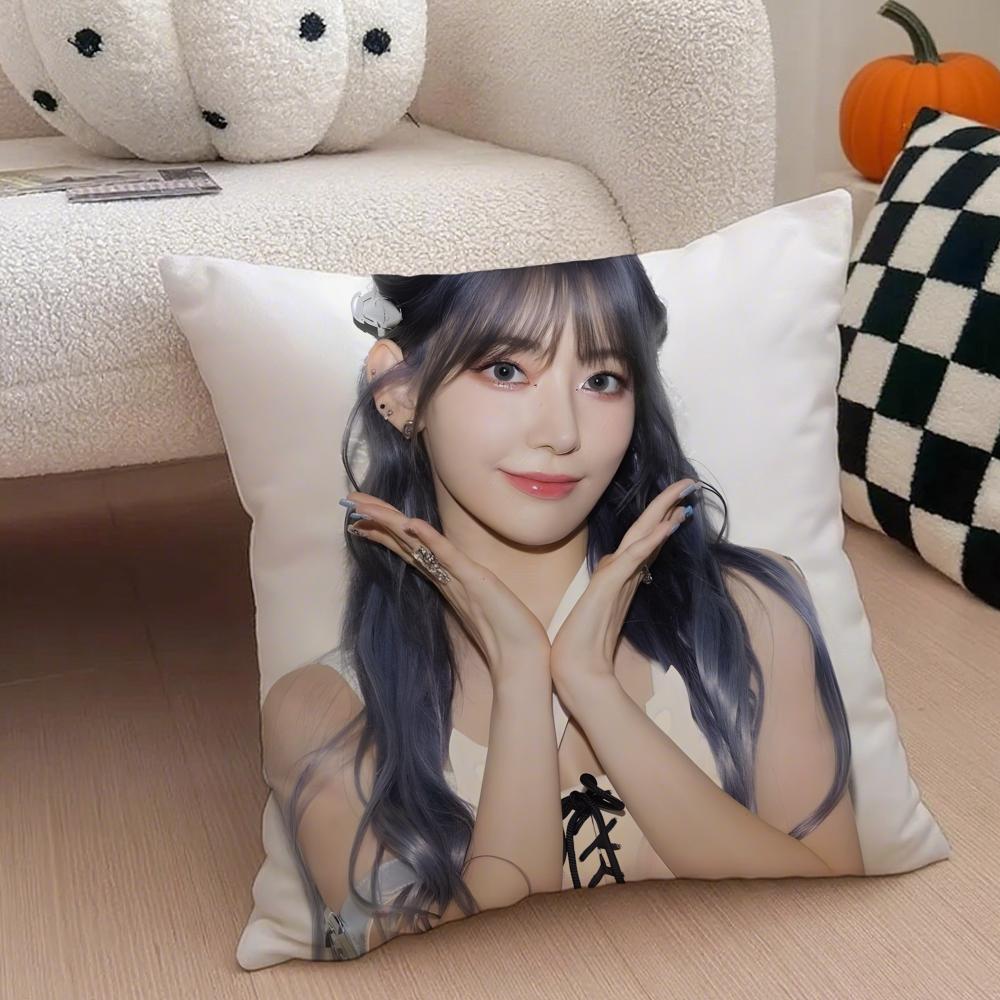 singer cute SSakura Miyawaki Cushion Cover Throw Pillow Cover Hidden Button Durable Polyester Chair Cushion