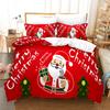 Christmas - Santa - Style Digital Printed Duvet Kit - Polyester - Bedroom Decor -1 Bed cover +2 Pillowcases (no pillow core)