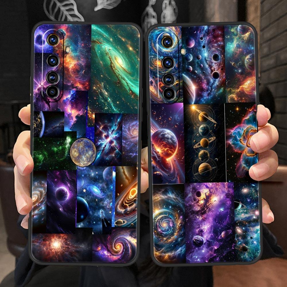 Universe Starry Sky Moon Case For Realme C67 C63 C55 C53 C35 C25 C21 GT 2 3 5 6 10 11 12 13 Pro Plus 5G Soft TPU Phone Cover Bag