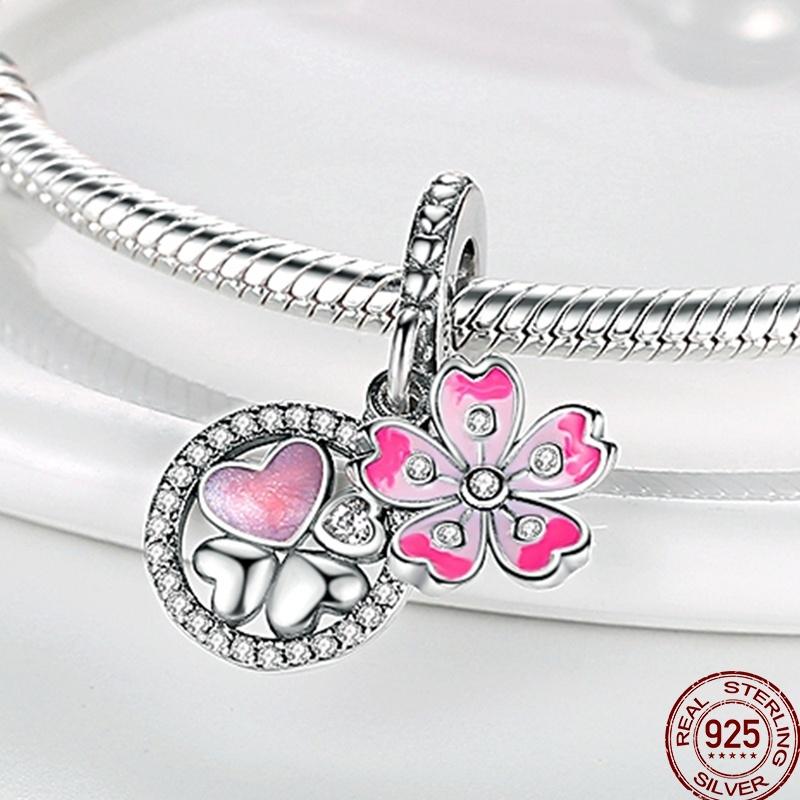 Copper Pink Puppy Flower Bird Pink Charm Beads Suitable For 3Mm Original Bracelet Diy Jewelry Gift