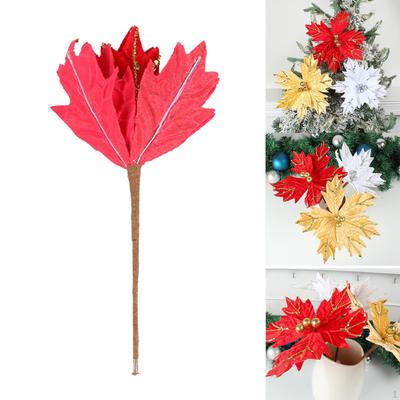 Artificial Christmas Picks Decors Gift Wrapping Glitter Flower