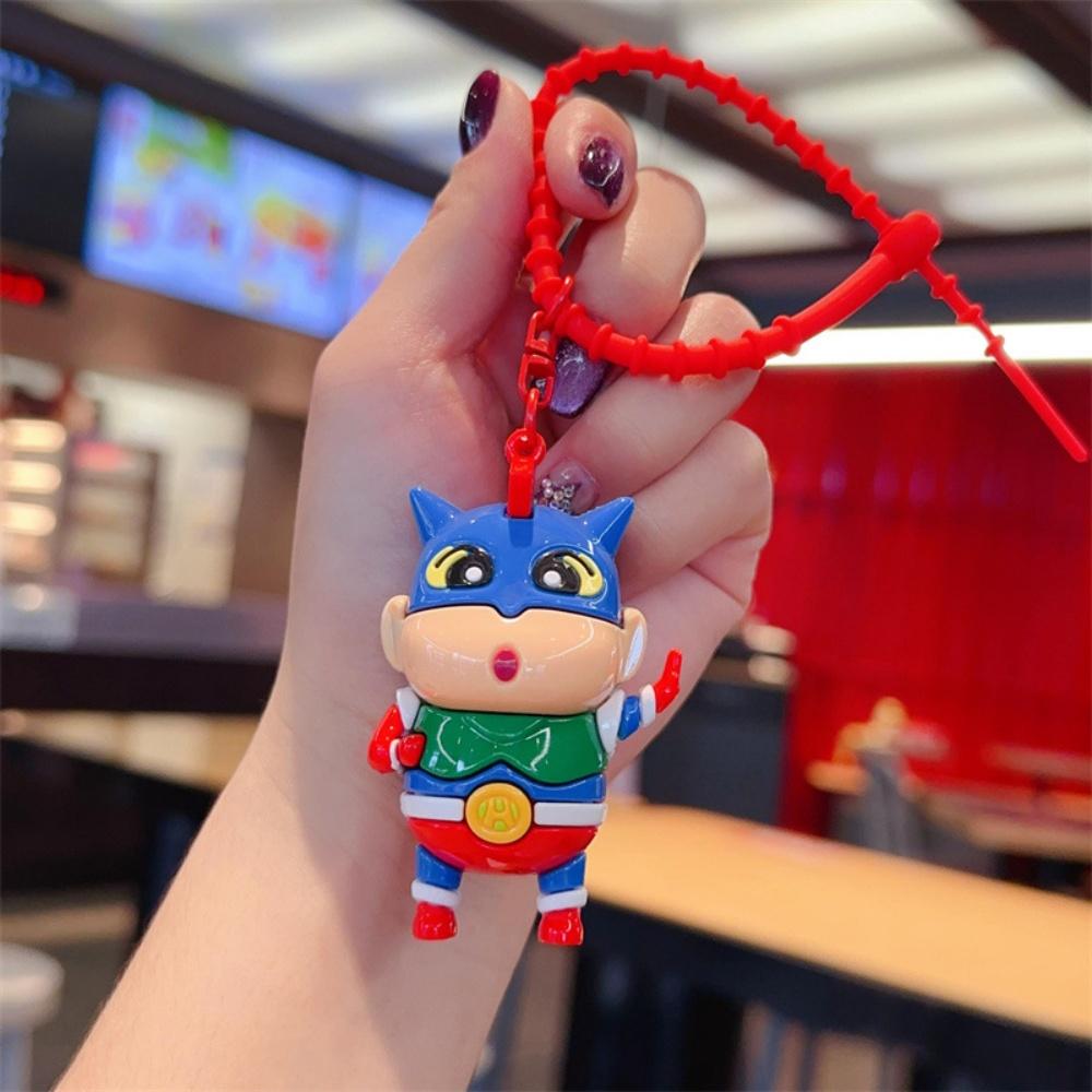 Crayon Shinchan Figure Toys Keychain Cute Cartoon PVC Doll Colorful Strap Bag Decor Backpack Ornament Party Favor Gifts for Girl