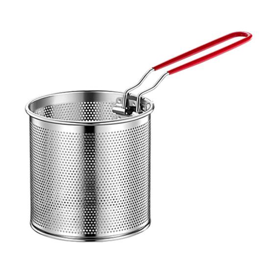 

Stainless Steel Deep Fryer Basket with Handle Large Capacity Mesh Strainer for Frying Draining Steaming Rust-Resistant Kitchen Tool for Chicken S