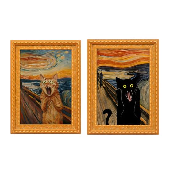 1/2/4 Stück Rebellische Katze Malerei Kühlschrankmagnet Heim Büro Küche Whiteboard Spind Kühlschrank Cartoon Katze Kunst Magnetische Dekoration