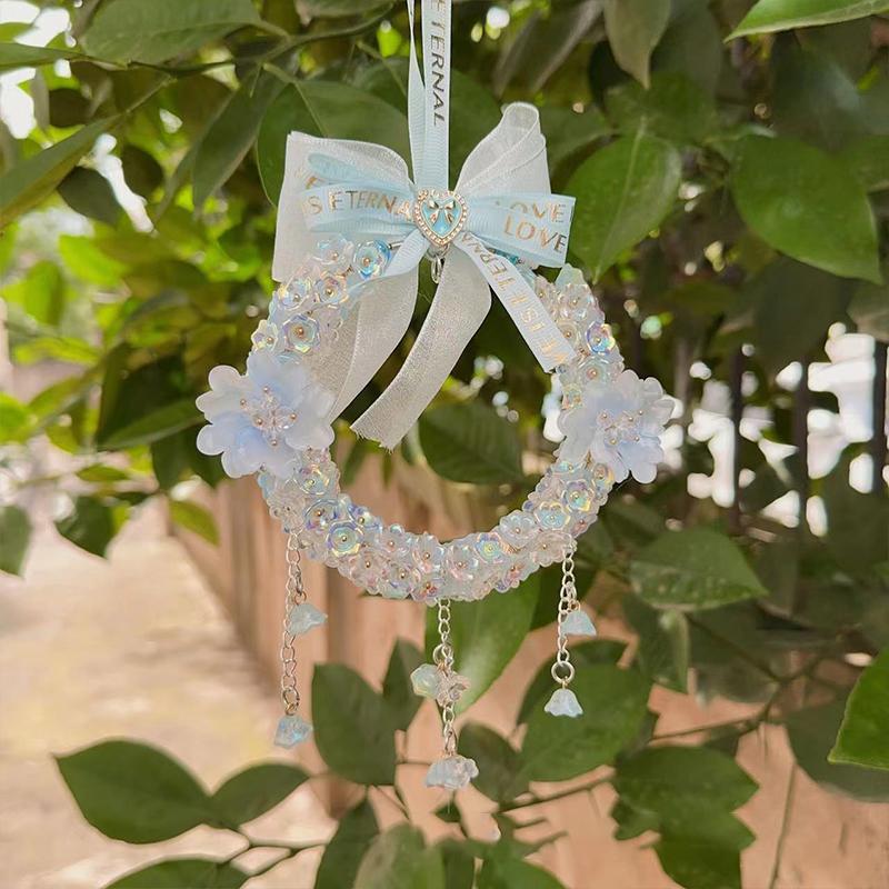 Lucky Flower Car Pendant Car Rear View Mirror Hanging Decoration Car Ornaments Women's Auto Interior Trim Weding Gifts