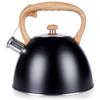 Black Steel Kettle for Boiling Water On Gas Stove Induction Cooker 3L