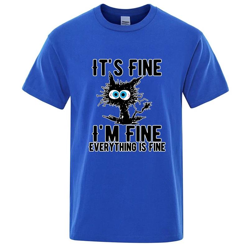 Men's High Quality T-shirt 100% Cotton Funny Cat Printed T-shirt Men's and Women's Short Sleeve T-shirt for Men T-Shirt Male Top