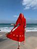 Yunnan Sanya Fairy Beach Red Dress - Women's Long Slimming Desert Travel Outfit