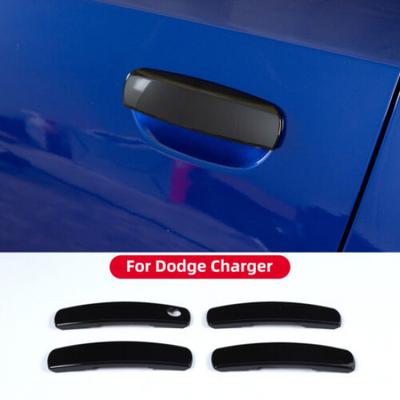 4x Exterior Door Handle Trim Cover Decoration for Dodge Charger 2010- Black