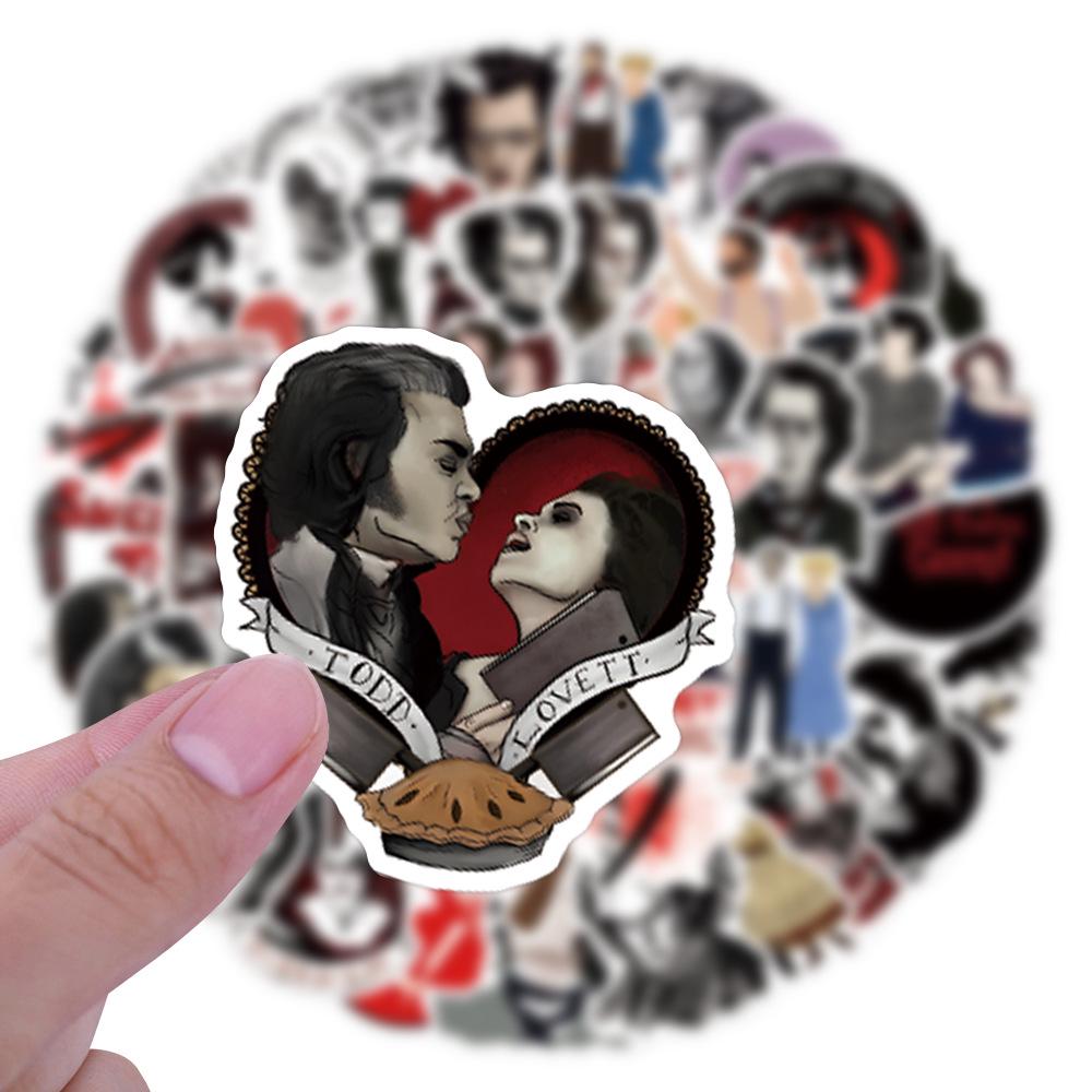 Sweeney Todd Themen-Set mit 55 wasserdichten Aufklebern - Ideal zum Dekorieren von Tassen, Computern und Schreibwaren.