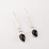 Black Tourmaline Gemstone 925 Sterling Silver Jewelry Handmade Earrings 2.3" EE-166-31