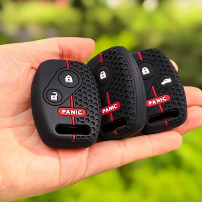 Car Key Fob Case Keychain for Honda Civic 4D Jazz Gr8 CR-V SRV FRV Fit CSX Chord 7 Accord Emblem Extra Screw Silicone Protection
