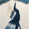 Embroidered Blue Bird Phoenix Big Patch Decal Clothes Decorative Set of 4 Cheongsam Accessories Handmade Diy Adhesive Cloth Sticker a