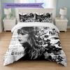 Set Copripiumino 3 Pezzi Stampa Taylor Swift 1 Copripiumino e 2 Federe Biancheria da Letto Morbida per Camera da Letto Domestica