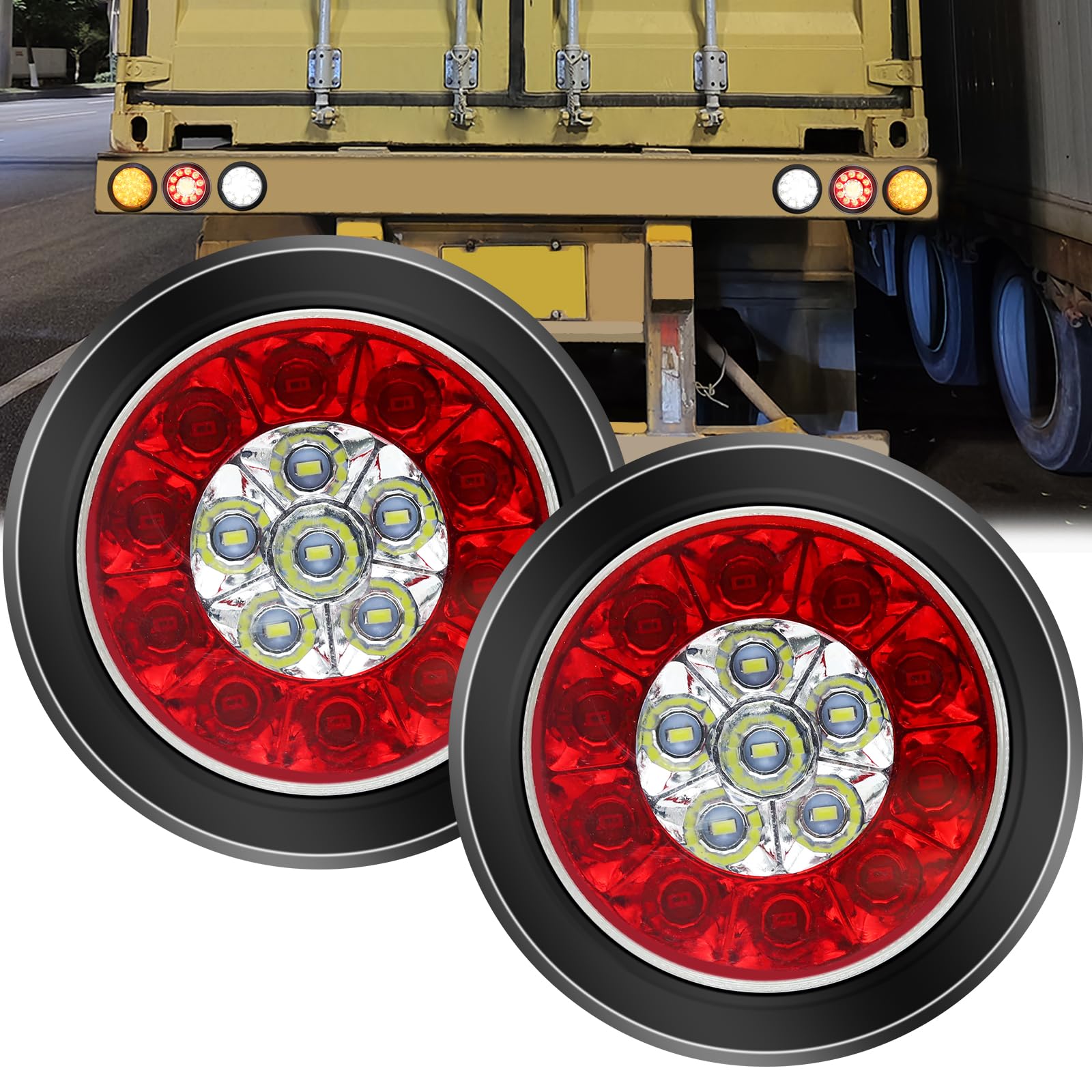 

Ygmylandbb Светодиодный задний фонарь для грузовика Задний фонарь прицепа 24 В Тормоз Маленький задний фонарь красный