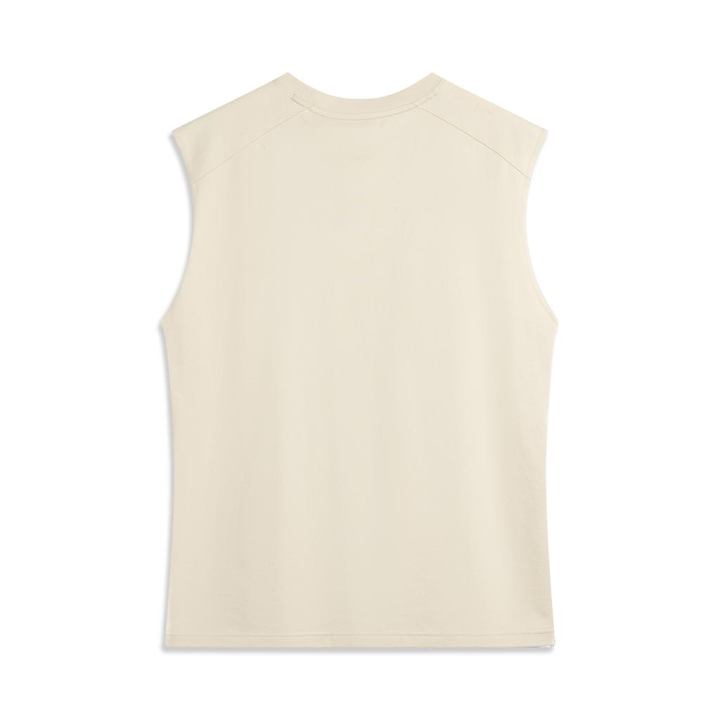 Li Ning Anti-Five Series Sports Casual Simple Solid Color Letter Loose Tank Top Men Tops Sand-Khaki AVSV013-1