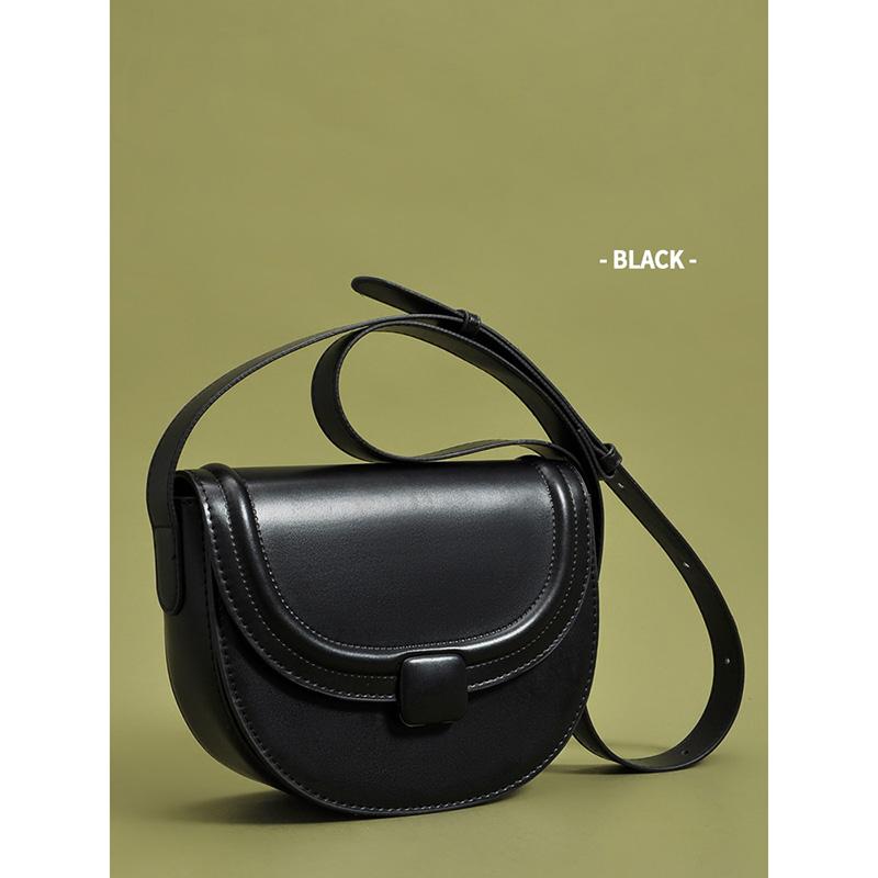 

Сумка через плечо женская, весенняя, новая, из искусственной кожи, с магнитной пряжкой, полукруглая, в японском и корейском стиле, сумка через плечо на одно плечо (20cm<Max Length<30cm)