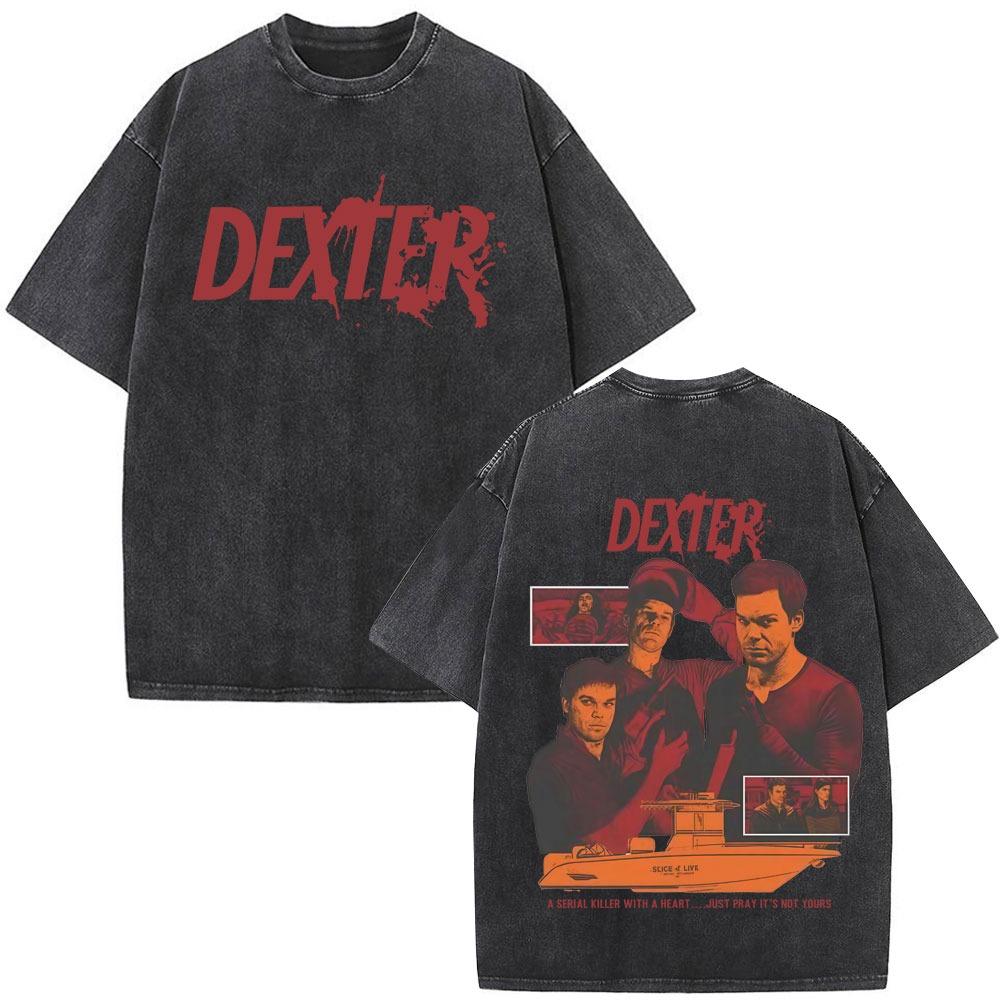Dexter Morgan Harry's Code Vintage Washed T-shirts Men's Women Clothing Casual Oversized T Shirts Fashion Gothic T-shirt
