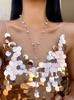 Bohemian Long Y-Shaped Necklaces for Women Metal Clavicle Chain Gold Color Choker Holiday Party Jewelry Necklace Gift Collar