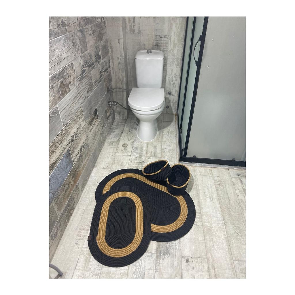 Iuta, răchită, set covoraș de baie, set coș de baie, set covoraș