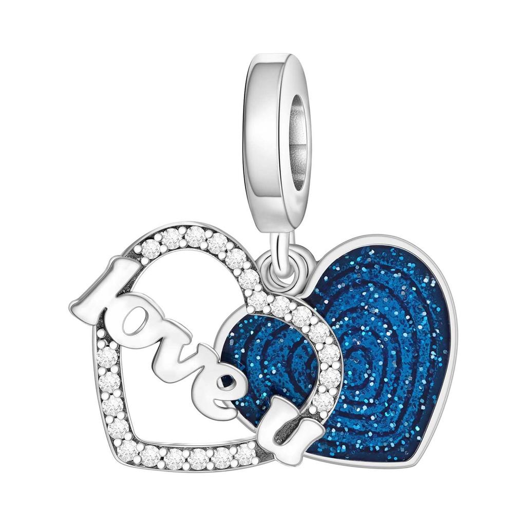 2026 Love Color Zirconium Positioning Buckle Charm Charm Charm Bead DIY Jewelry Bracelet Accessories 925 Silver