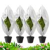 Winter Plant Covers 4 Pieces Portable Winter Warm Flower Wrap with Zipper Outdoor Garden Freeze Frost Cover for Vegetables