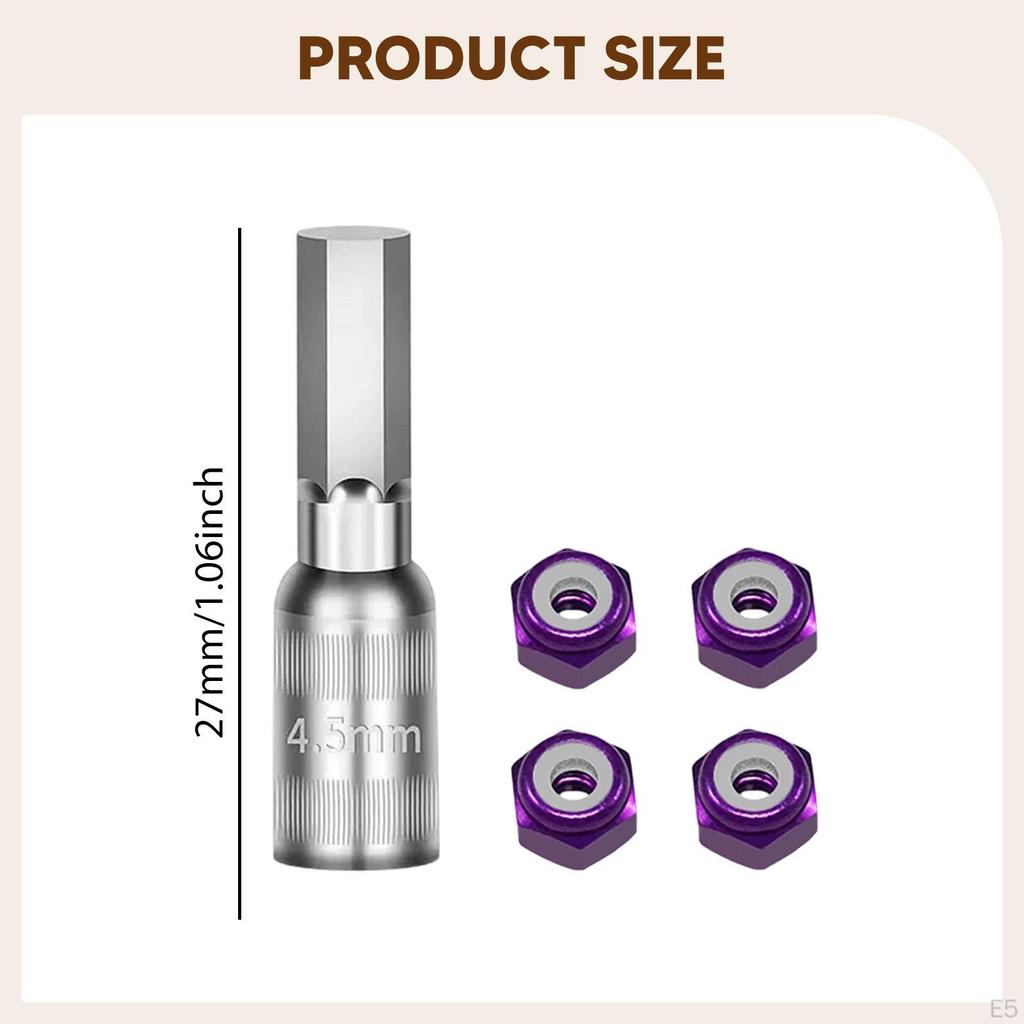 4 Pieces 1/30 Wheel Nuts RC Car Accessories Easy Installation for Crawler Nut Tool