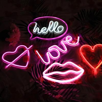 LED Neon Nachtlicht Schild Wandkunst Schild Nachtlampe Weihnachts- Geburtstagsgeschenk Hochzeitsfeier Wandbehang Neonlampe Heimdeko