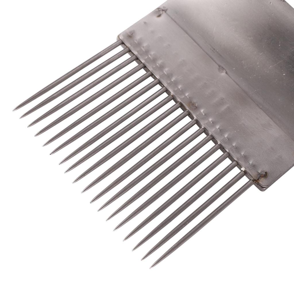Wooden Handle Honey Uncapping Fork: Metal Scraper and Knife for Beekeeping