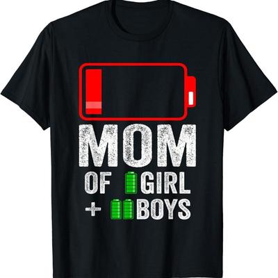 Mom of 2 Boy 1 Girl From Kid Mothers Day Birthday Women T Shirt - Men's Summer Cotton Graphic Tee