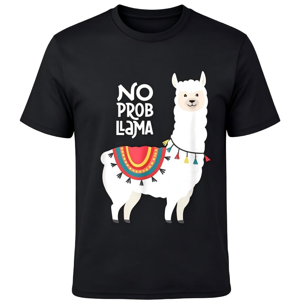 No Prob Llama Cute Alpaca Funny Graphic man's T-Shirt