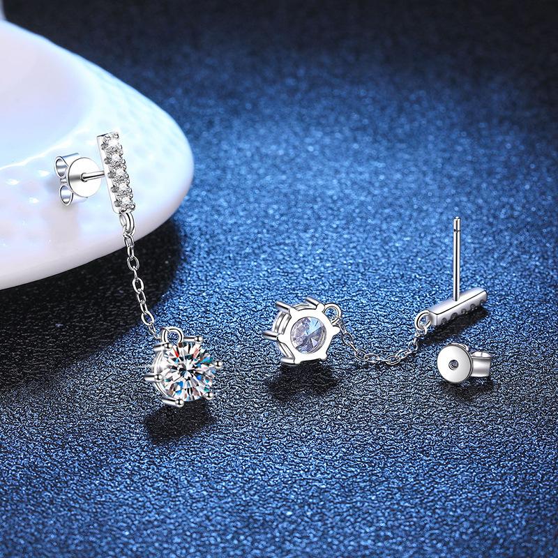1ct D Color Moissanite Earrings for Women Lab Grown Diamond Ear Studs 925 Silver Fine Jewelry Gift