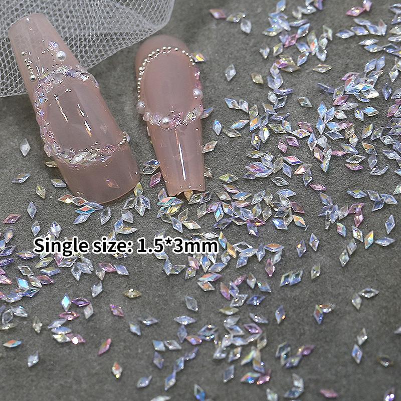 50 Buc Mini Strasuri Cristal pentru Nail Art Diamante Flatback Formă Mixtă Sclipici DIY Unghii Manichiură de Lux Accesorii