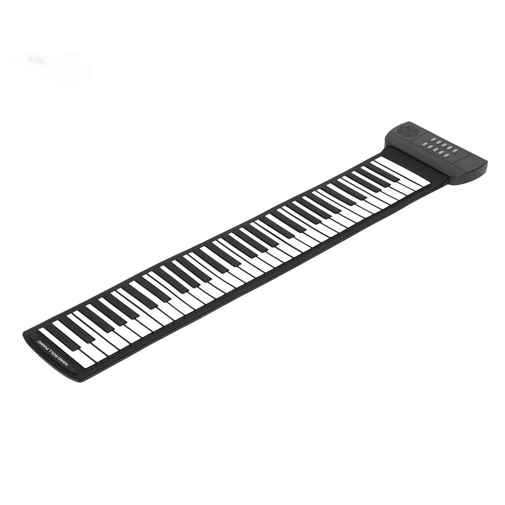 61 Keys Hand Roll Piano Portable 4D Stereo Surround Sound Roll Up Keyboard Piano for All Ages PM61