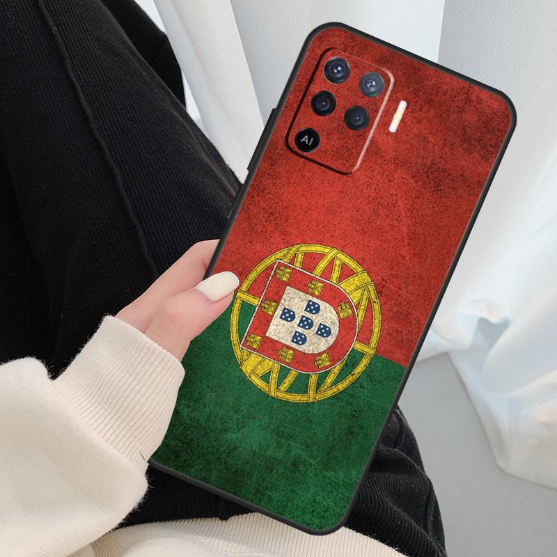 Portugal Flag Case For Oppo A18 A38 A58 A78 A98 A80 A60 A40 A96 A76 A16 A94 A74 A54 A15 A17 A57 A77 A5 Pro