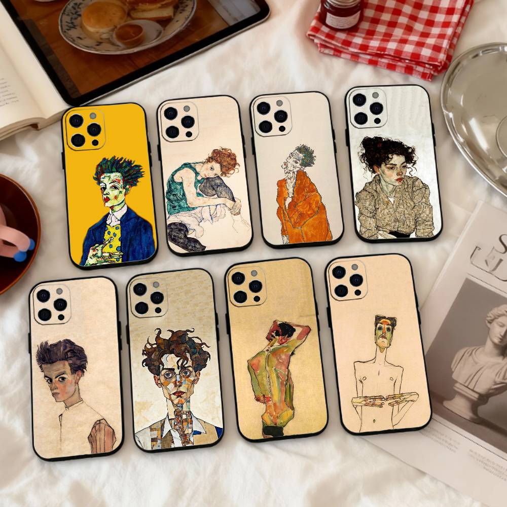 painter E-Egon S-Schiele Phone Case Silicone Soft For IPhone 17 16 15 14 13 12 11 X XR Plus Pro Max Plus