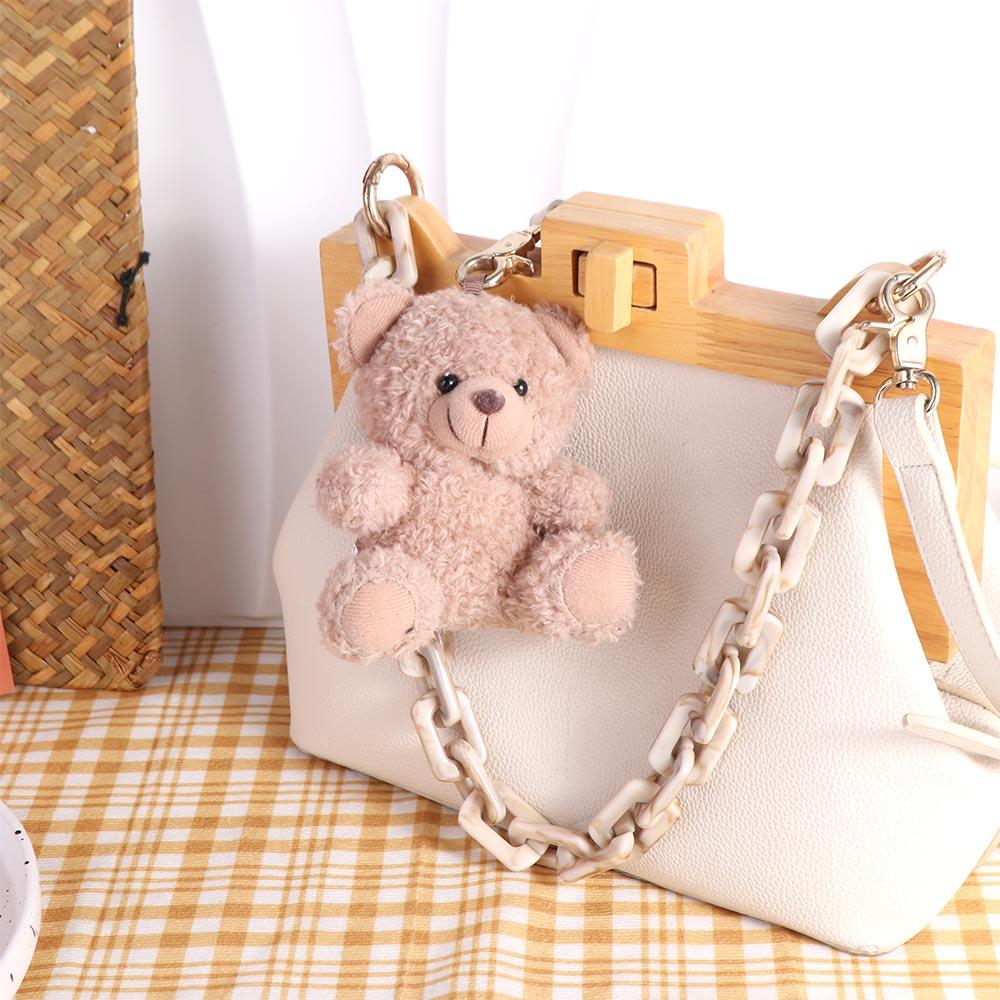 Stuffed Animals Curly Plush Sitting Doll Animal Bear Bear Bag Pendant  Boys and Girls