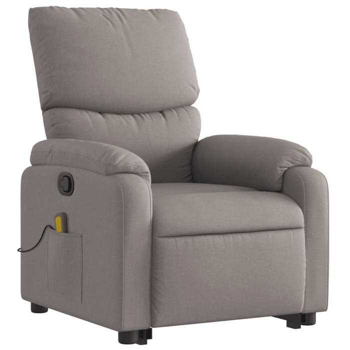 VidaXL Recliner Massage Chair Taupe Fabric 3204844