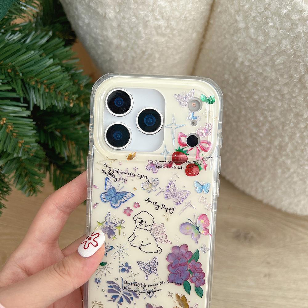 Cute Girl Funda Cartoon Anti-fall Laser Glitter Phone Case for Iphone 14 15 16 16pro 16promax 17 17pro 17promax Shockproof Cover