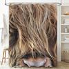 Highland Cow Animal Print Shower Curtain Waterproof Bath Mat Room Decoration Home Decorations (C029)