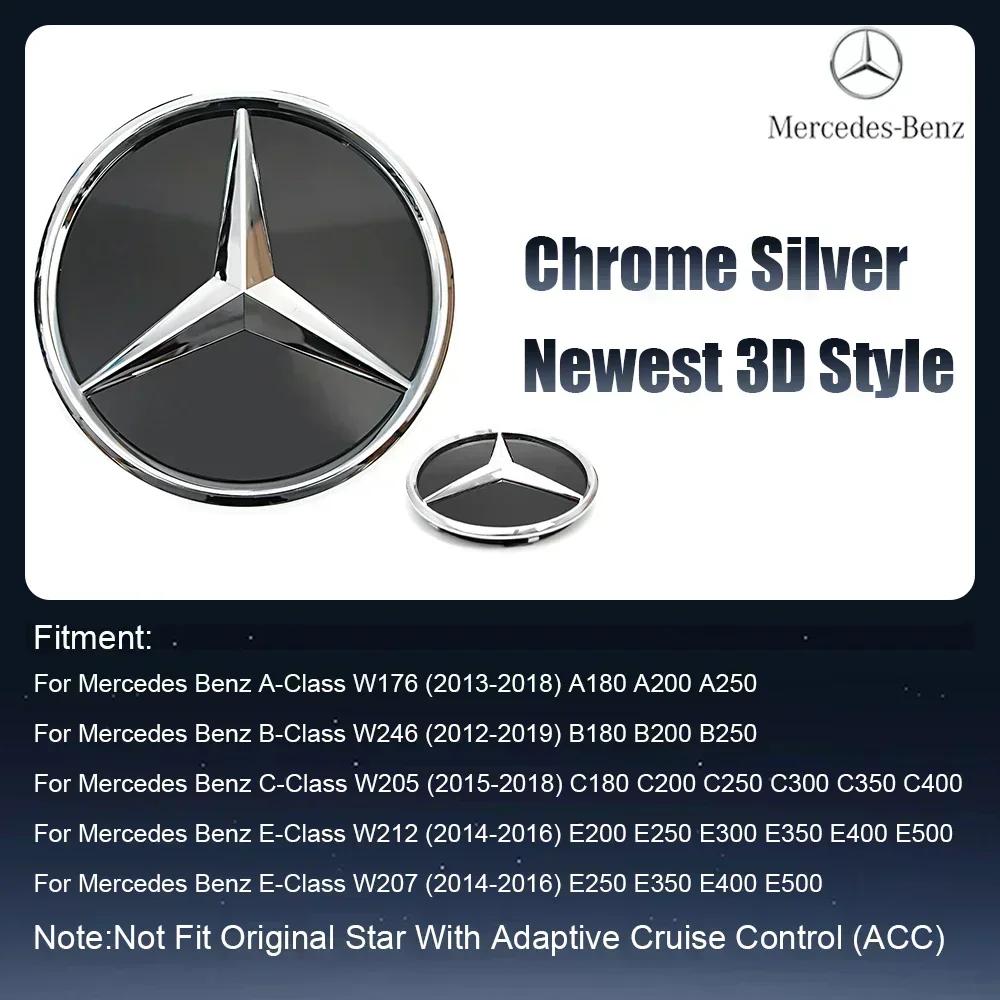 

Car Sticker New 2025 For Mercedes Benz For Mercedes Benz Silver And Black OE Style Front Grill Star Emblem Chrome Logo Badge W17