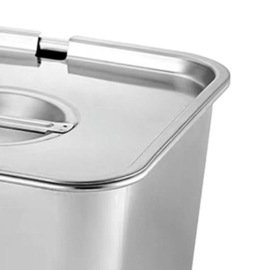 Stainless Steel Square Seasoning Box with Handles Heavy-Duty Storage Container for Lard Sauces Condiments Rust-Proof Spice Box for Home Commercial