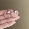 Transparent Geometric Earrings Made Resin Metal Combined Fashionable Luxurious Trendy Design Earrings Women's Parties Jewelry