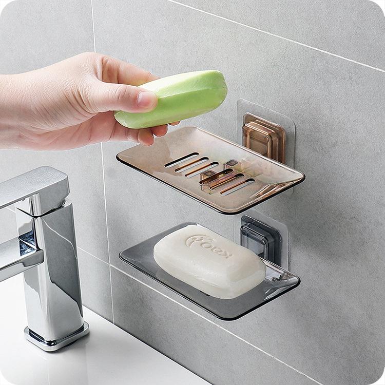 Wall-Mounted Punch-Free Soap Holder: Creative Drainage Shelf for Bathroom