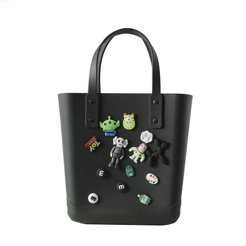 

Candy color hole bag handmade DIY bag seaside cartoon waterproof eva handbag vacation beach bag темно-зеленого